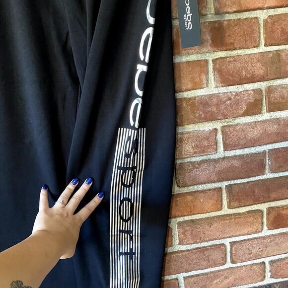bebe Sport Metallic Logo Sweatpants Black Medium - Picture 5 of 10